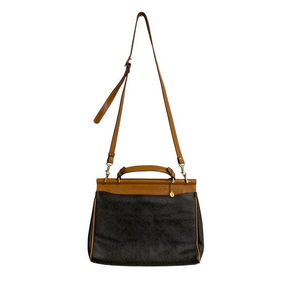 NINA RICCI Leaf Pattern 2-Way Shoulder Hand Bag PVC Leather Green Satchel - Picture 3 of 9